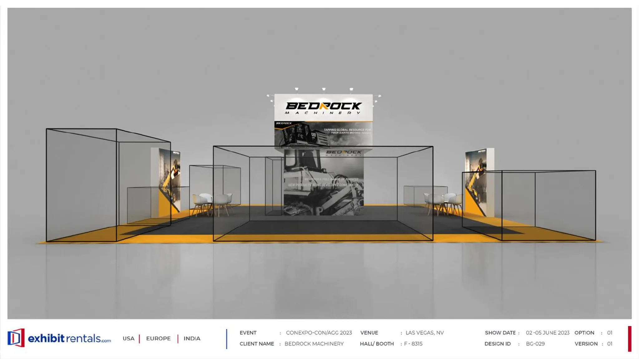 40x40 Island booth design by Exhibit-Rentals